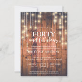 Invitation Lumières en bois rustique | Quarante et fabuleux a (Devant)