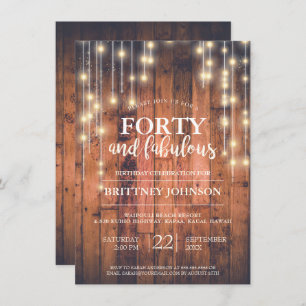 Invitation Lumières en bois rustique   Quarante et fabuleux a
