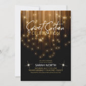 Invitation Lumières en cascade Sweet 16 Gold ID790 (Devant)