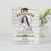 Invitation Lumières en Dentelle de Bois Blanc pour Soirée de (Debout devant)