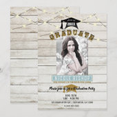 Invitation Lumières en Dentelle de Bois Blanc pour Soirée de (Devant / Derrière)