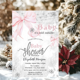 Invitation Lumières en forme de flocons de neige avec ruban r