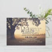 Invitation lumières en guirlande arbre anniversaire de mariag (Debout devant)