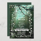 Invitation Lumières Enchantées Forêt Rustique Couples Douche (Devant / Derrière)