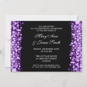 Invitation Lumières et étincelles violettes pour la fête du r