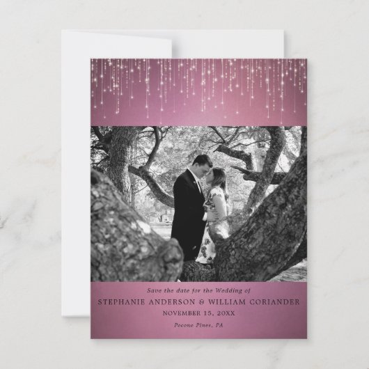 Invitation Lumières étincelantes Cranberry Photo Enregistrer (Devant)