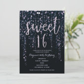 Invitation Lumières Étoiles Enchantées Lavande Violet Douce 1 (Debout devant)