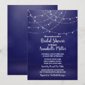 Invitation Lumières Fée Blanc Glam Fête des mariées Bleue (Devant / Derrière)