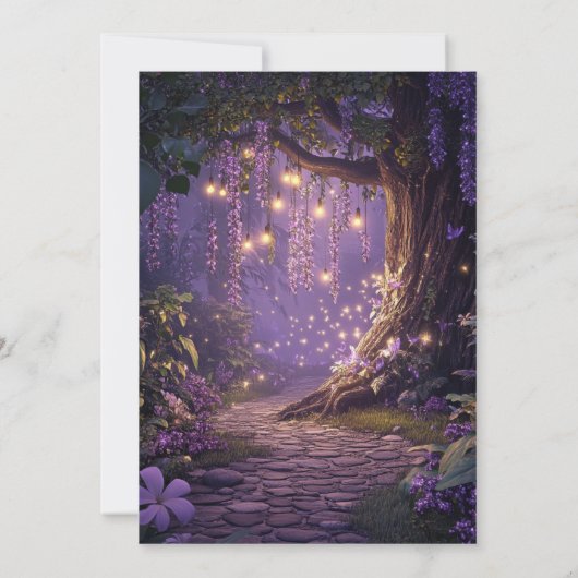 Invitation Lumières Fées de Forêt Enchantées Fête des mariées (Dos)