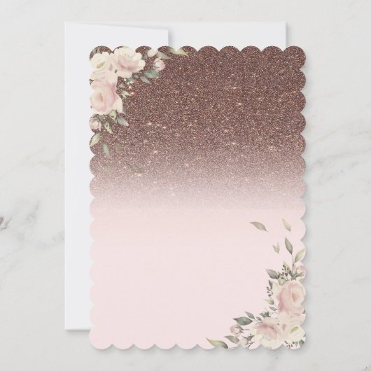 Invitation Lumières, Fleurs Parties scintillant Papillons 25e (Dos)