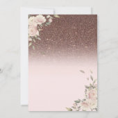 Invitation Lumières, Fleurs roses Quinceañera (Dos)