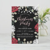 Invitation Lumières florales blanches rouges sur la fête de N (Debout devant)