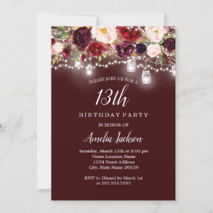 Invitation Lumières Florales Bourguignonnes Rustiques 13e Ann
