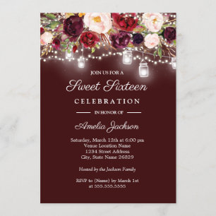 Invitation Lumières Florales de Bourgogne 16ème Sweet Sixteen