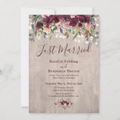 Invitation Lumières Florales en Bois Mariés Réception de Mari (Devant)