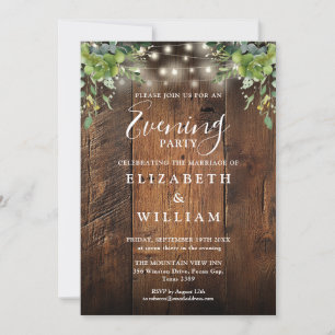 Invitation Lumières Florales en Bois Rustique pour Mariage So