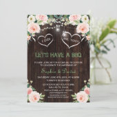 Invitation Lumières Florales Rose Fardé Vieux Bois JE FAIS DU (Debout devant)