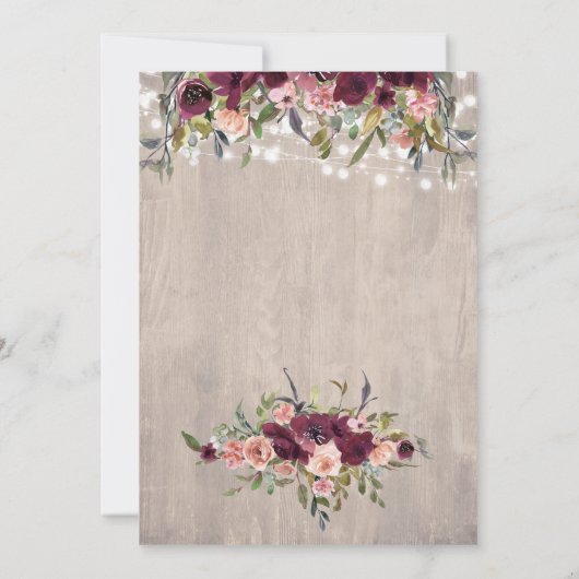 Invitation Lumières Florales Rustiques Nous Avons Fait Une Fu (Dos)