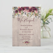 Invitation Lumières Florales Rustiques Nous nous sommes enfui (Debout devant)