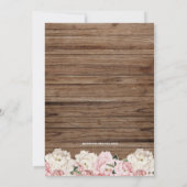 Invitation Lumières florales rustiques Rose de fête d'anniver (Dos)