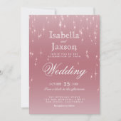 Invitation Lumières Gold Star Rose (Devant)