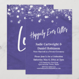 Invitation Lumières Grunge Heureux Pour Toujours Réception Vi