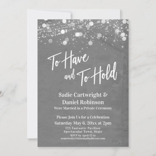 Invitation Lumières Grunge pour avoir et tenir gris (Devant)