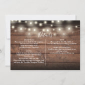 Invitation Lumières Guinguette Bois Rustique Photo Mariage To (Dos)