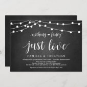 Invitation Lumières Guinguette, Tableau Noir, Mariage Intime  (Devant / Derrière)