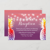 Invitation Lumières Guirlande Réception de Mariage Hawaïen An (Devant / Derrière)