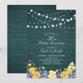 Invitation Lumières Guirlandes & Bois | 30e Anniversaire de M (Devant / Derrière)