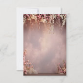 Invitation Lumières Guirlandes Fleurs Rose Mariage (Dos)