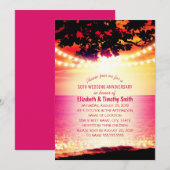 Invitation Lumières guirlandes Mariage Anniversaire Coucher d (Devant / Derrière)