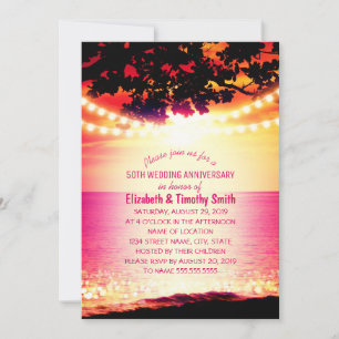 Invitation Lumières guirlandes Mariage Anniversaire Coucher d