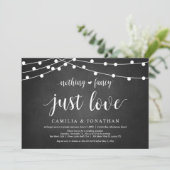 Invitation Lumières Guirlandes, Tableau Noir, Mariage Intime (Debout devant)