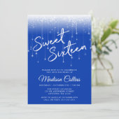 Invitation Lumières modernes Royal Blue Sweet 16 (Debout devant)