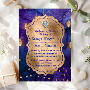 Invitation Lumières mystiques de nuit de Marrakech et mariage