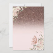 Invitation Lumières, Parties scintillant rose papillons Quinc (Dos)