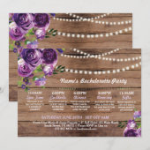 Invitation Lumières pourpres itinéraires de fleur de Fête de (Devant / Derrière)