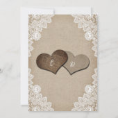 Invitation Lumières romantiques à cordes Burlap et Mariage de (Dos)