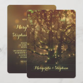 Invitation Lumières romantiques enchantées mariage rustique (Devant / Derrière)