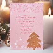 Invitation Lumières Roses Et Dorées Fête De Noël Moderne