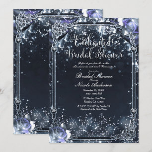 Invitation Lumières Roses Étincelantes Argent Violet pour Ent