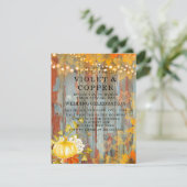 Invitation Lumières rouille d'automne Citrouille Peony Mariag (Debout devant)