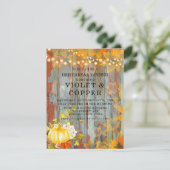 Invitation Lumières rouille d'automne Citrouille Repas de rép (Debout devant)