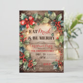 Invitation Lumières rousses Ivy Holly Noël Party (Debout devant)