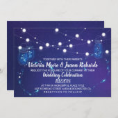 Invitation Lumières rustiques de campagne mason jarres luciol (Devant / Derrière)