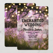 Invitation Lumières Rustiques de Printemps Mariage Forêt Ench (Devant / Derrière)