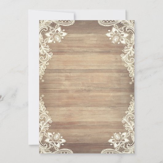 Invitation Lumières rustiques, Dentelles Tournesols Doux 16 P (Dos)