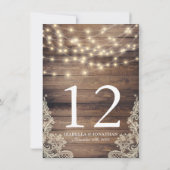 Invitation Lumières Rustiques en Bois et Guirlandes | Numéro  (Dos)